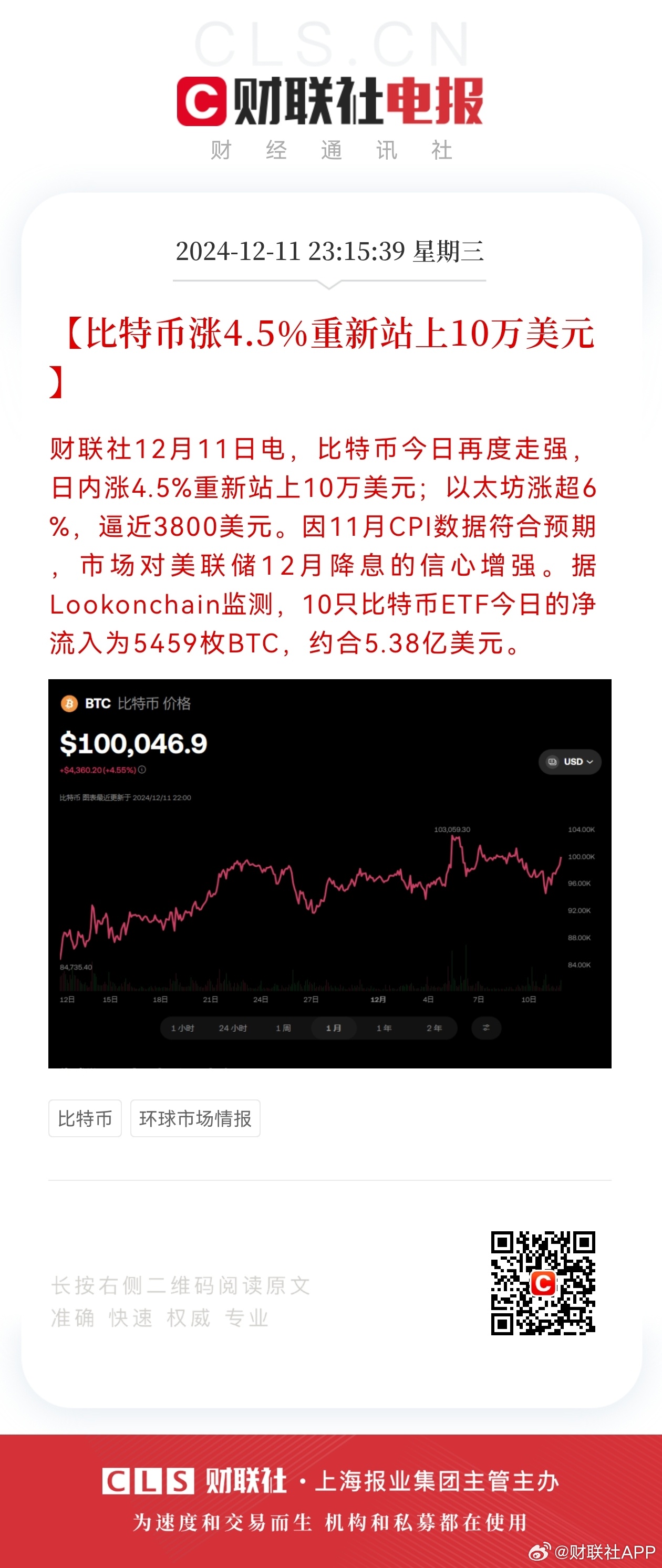 链上数据显示，比特币推动金融数字化进程